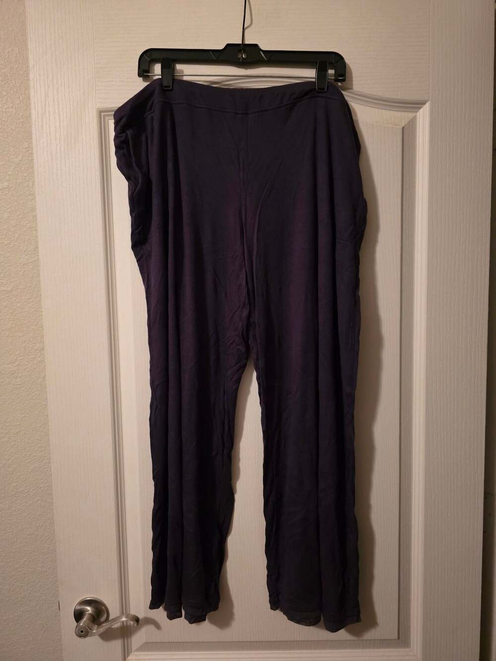 Soma Lounge Pants Size XXLARGE Deep Purple Ribbed Pajama Bottoms